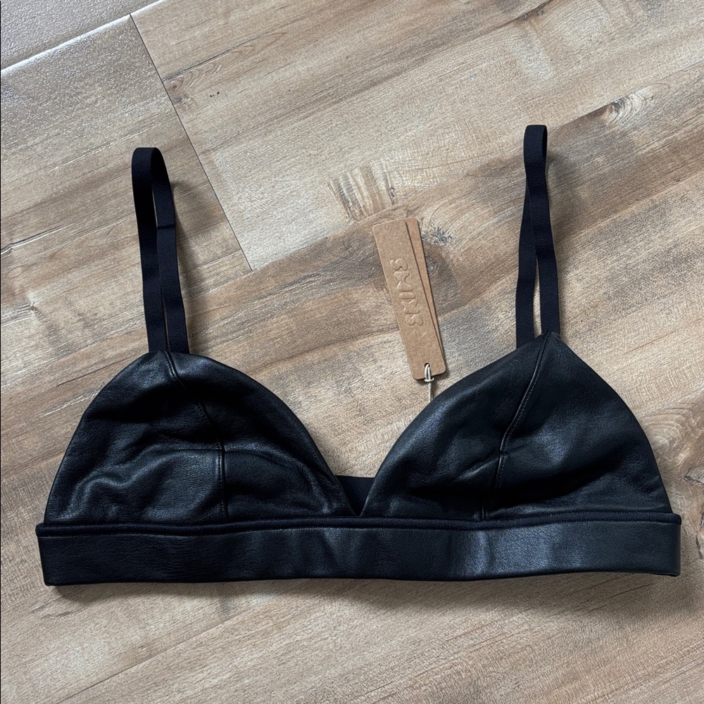 Skims Faux Leather Bralette